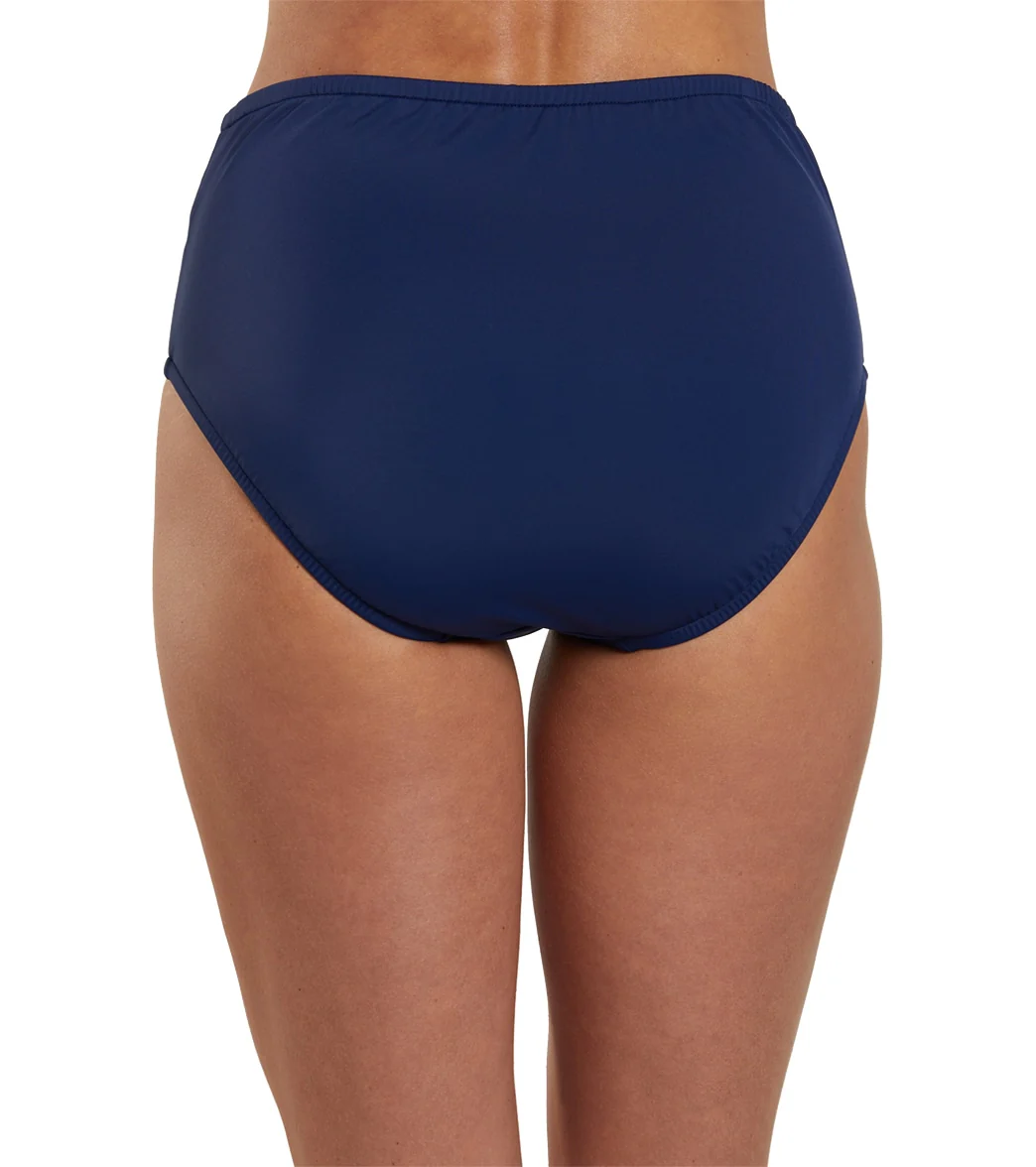 Shape Solver By Penbrooke Women's Solid Center Shirred Bikini Bottom - Image 3