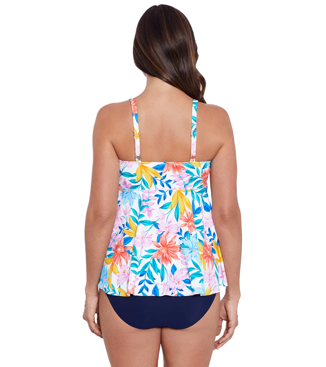 Shape Solver By Penbrooke Women's Tropical Breeze V Neck Tankini Top - Image 3