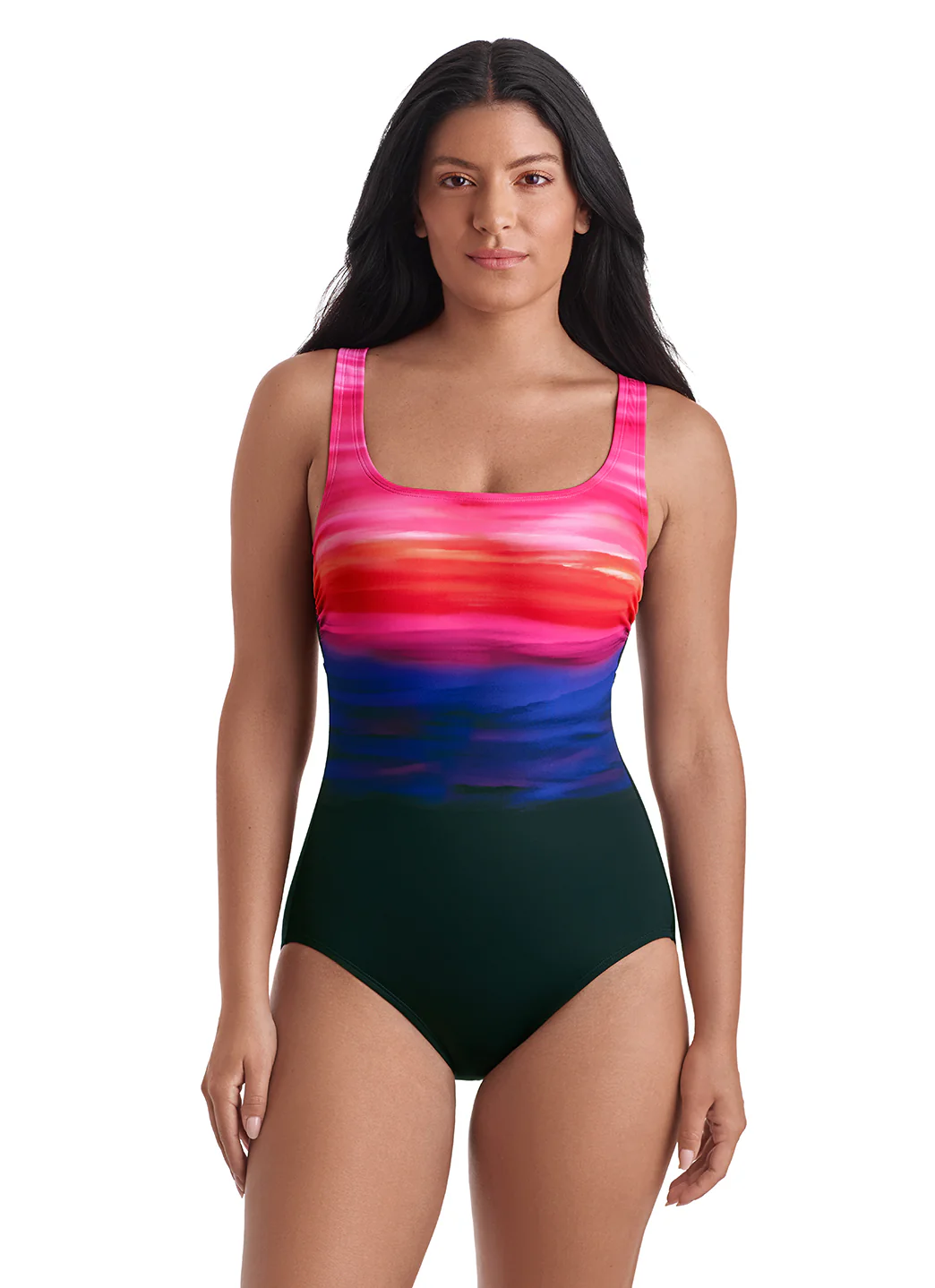Shape Solver SPORT Shape Solver Sport Women's Desert Horizon Scoopneck Tank One Piece Swimsuit - Image 2