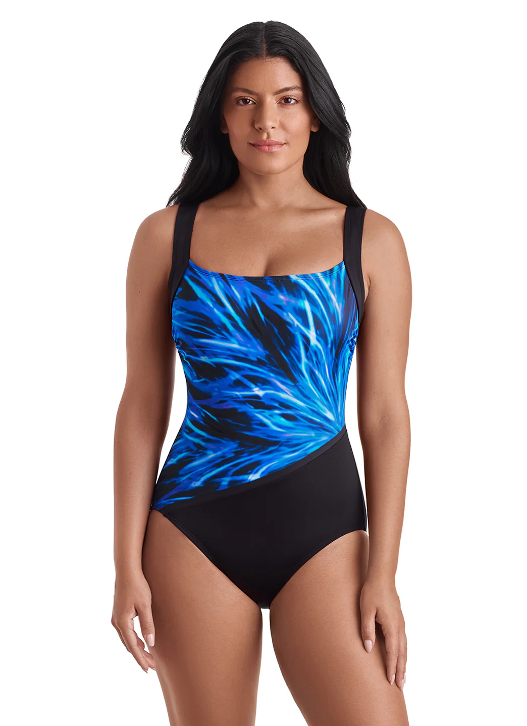 Shape Solver SPORT Shape Solver Sport Women's Electrifying Squareneck Illusion Tank One Piece Swimsuit - Image 7