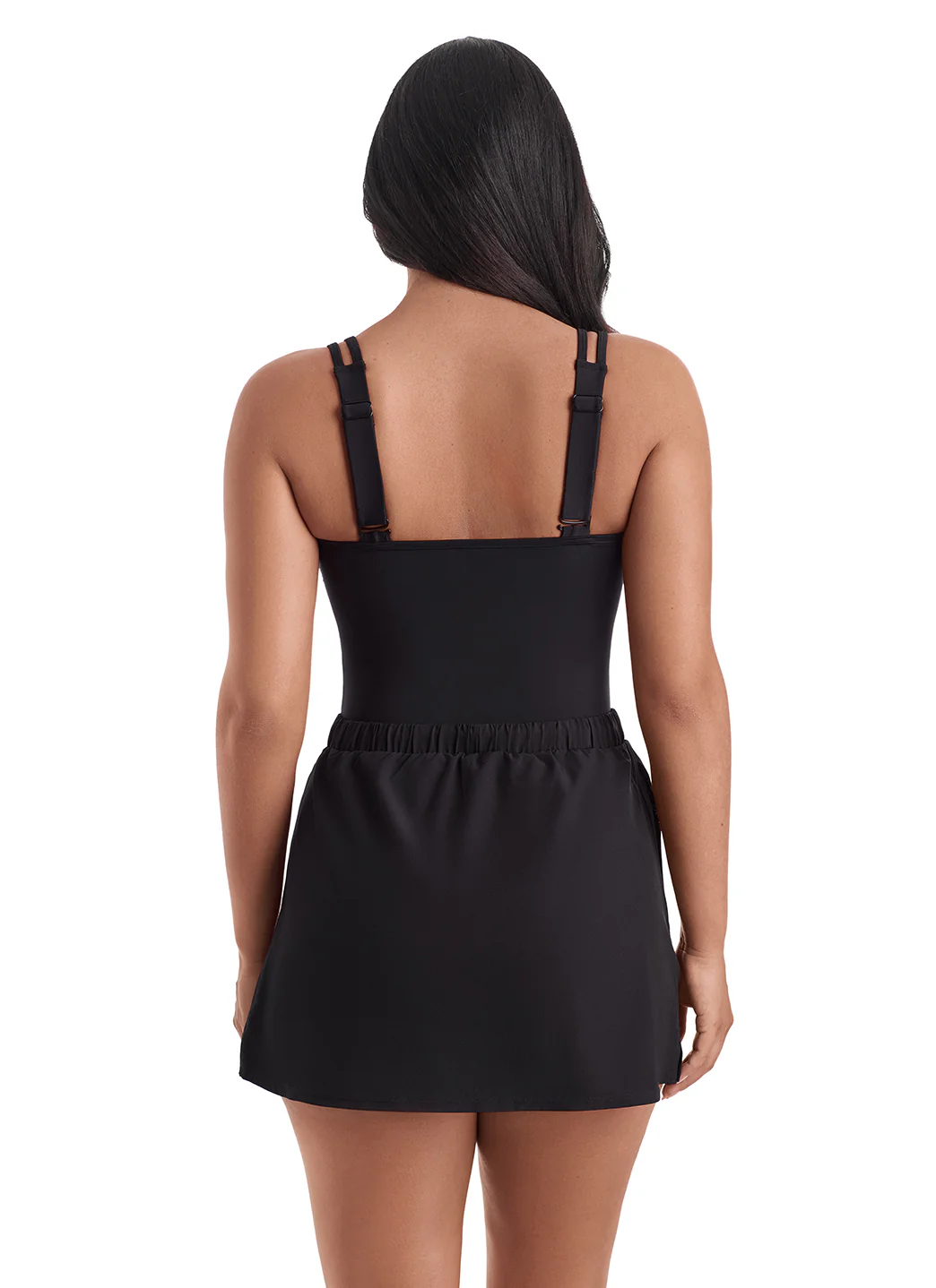 Shape Solver SPORT Shape Solver Sport Women's Modern Mosaic Skirted Runaround One Piece Swimsuit - Image 5
