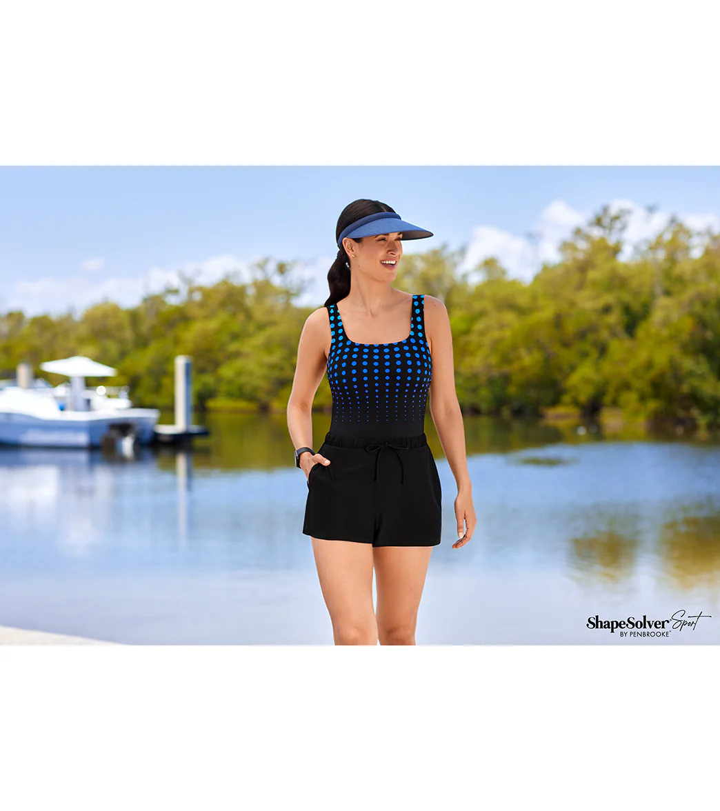 Shape Solver SPORT Women's Going in Circles Scoop Neck Swim Romper - Image 5