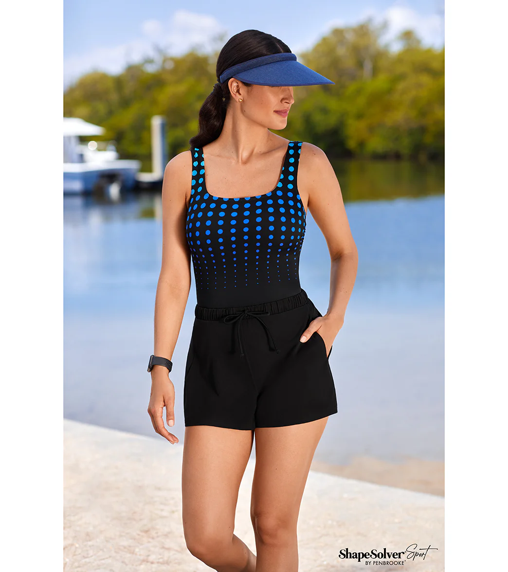 Shape Solver SPORT Women's Going in Circles Scoop Neck Swim Romper - Image 6