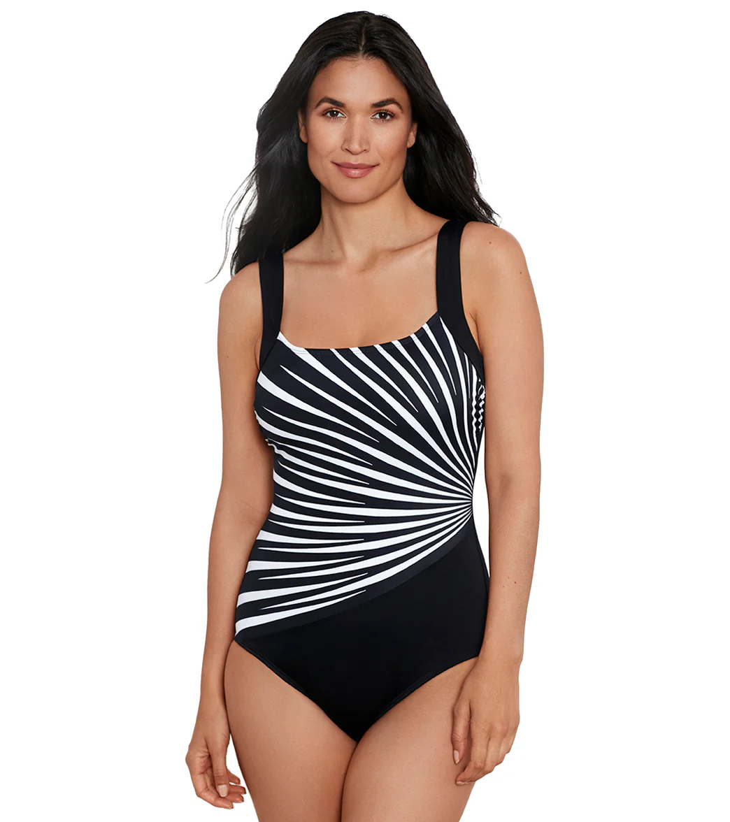 Shape Solver SPORT Women's Leading Points Illusion Tank One Piece Swimsuit