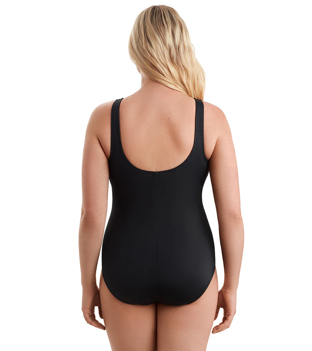 Shape Solver SPORT Women's Linked Up Highneck Tank One Piece Swimsuit - Image 3