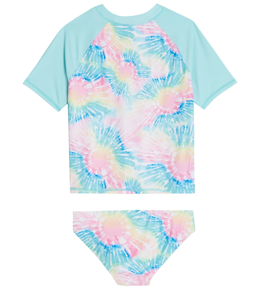 Shelloha Girls' Neon Pastel Short Sleeve Rashguard Set (Little Kid, Big Kid) - Image 2