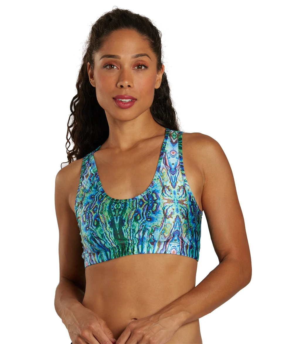 SlipIns Women's Green Abalone Crop Bikini Top - Image 6