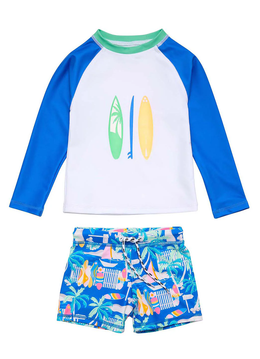 Snapper Rock Boys' Breakwater Beach Long Sleeve Rash Guard Set (Baby)