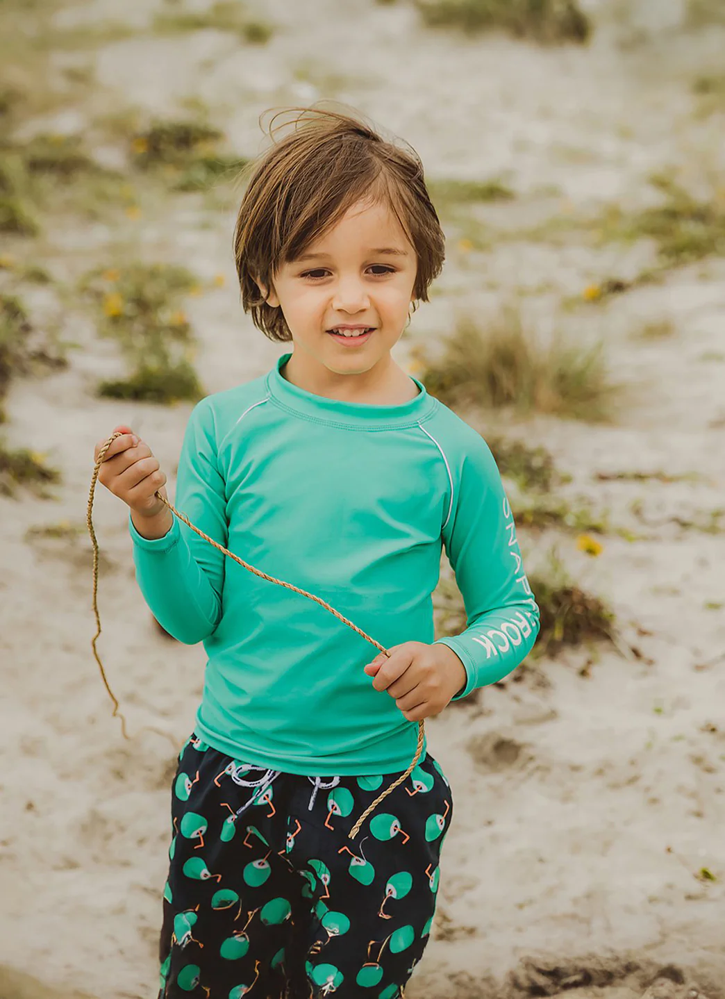 Snapper Rock Boys' Grassy Green Long Sleeve Rashguard (Toddler, Little Kid, Big Kid) - Image 3