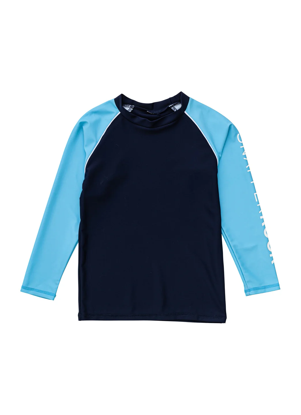 Snapper Rock Boys' Navy Aqua Sleeve Sustainable LS Rash Top (Toddler, Little Kid, Big Kid) - Image 5