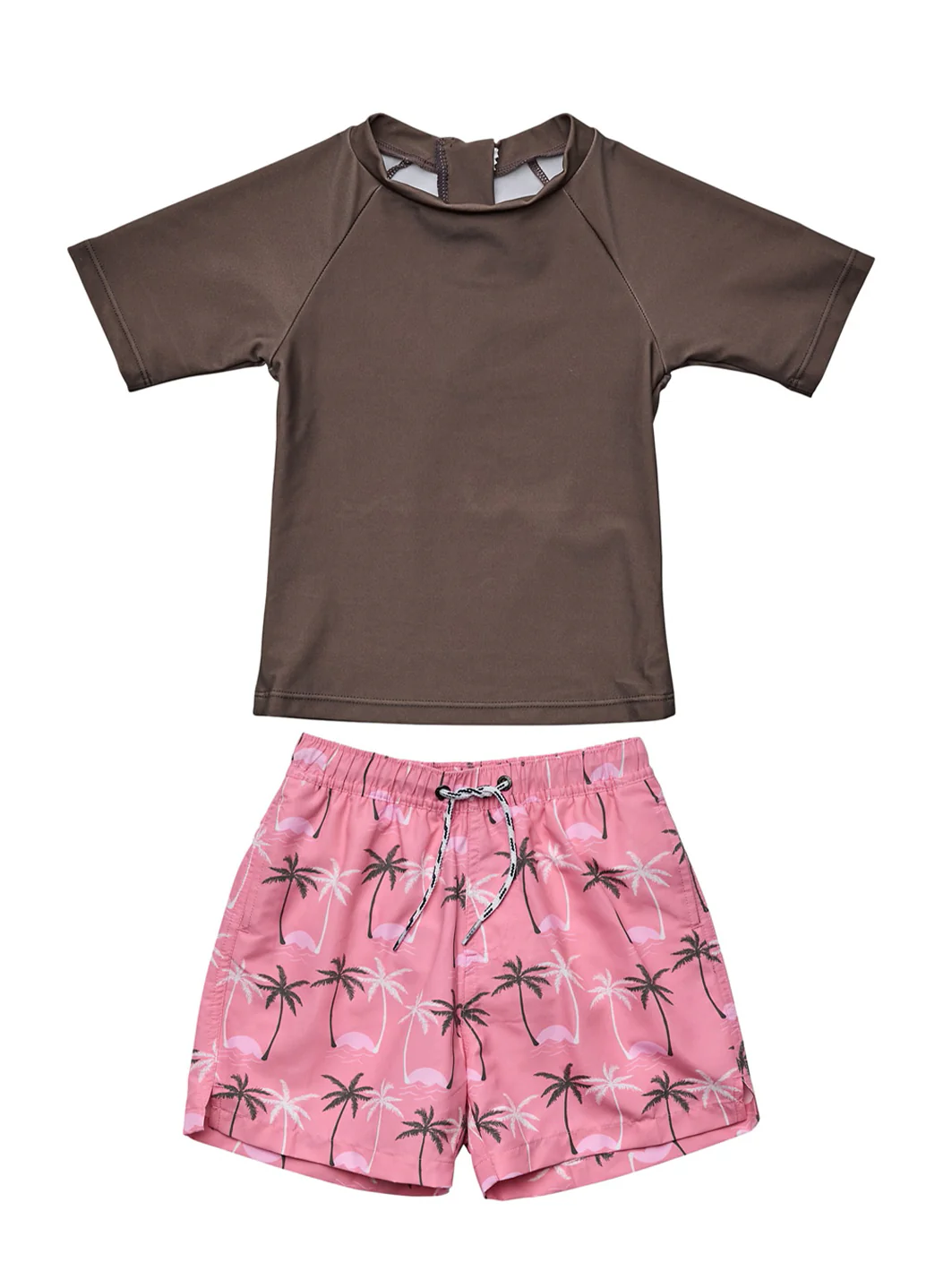 Snapper Rock Boys' Palm Paradise Sustainable Short Sleeve Rashguard Set (Baby)