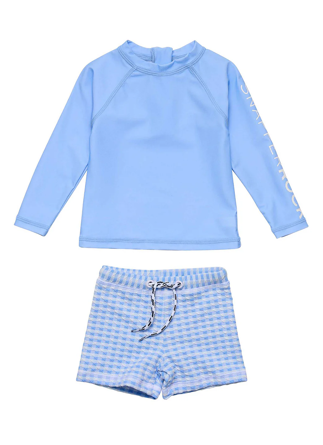 Snapper Rock Boys' Seaside Blue Long Sleeve Rash Guard Set (Baby, Toddler) - Image 2