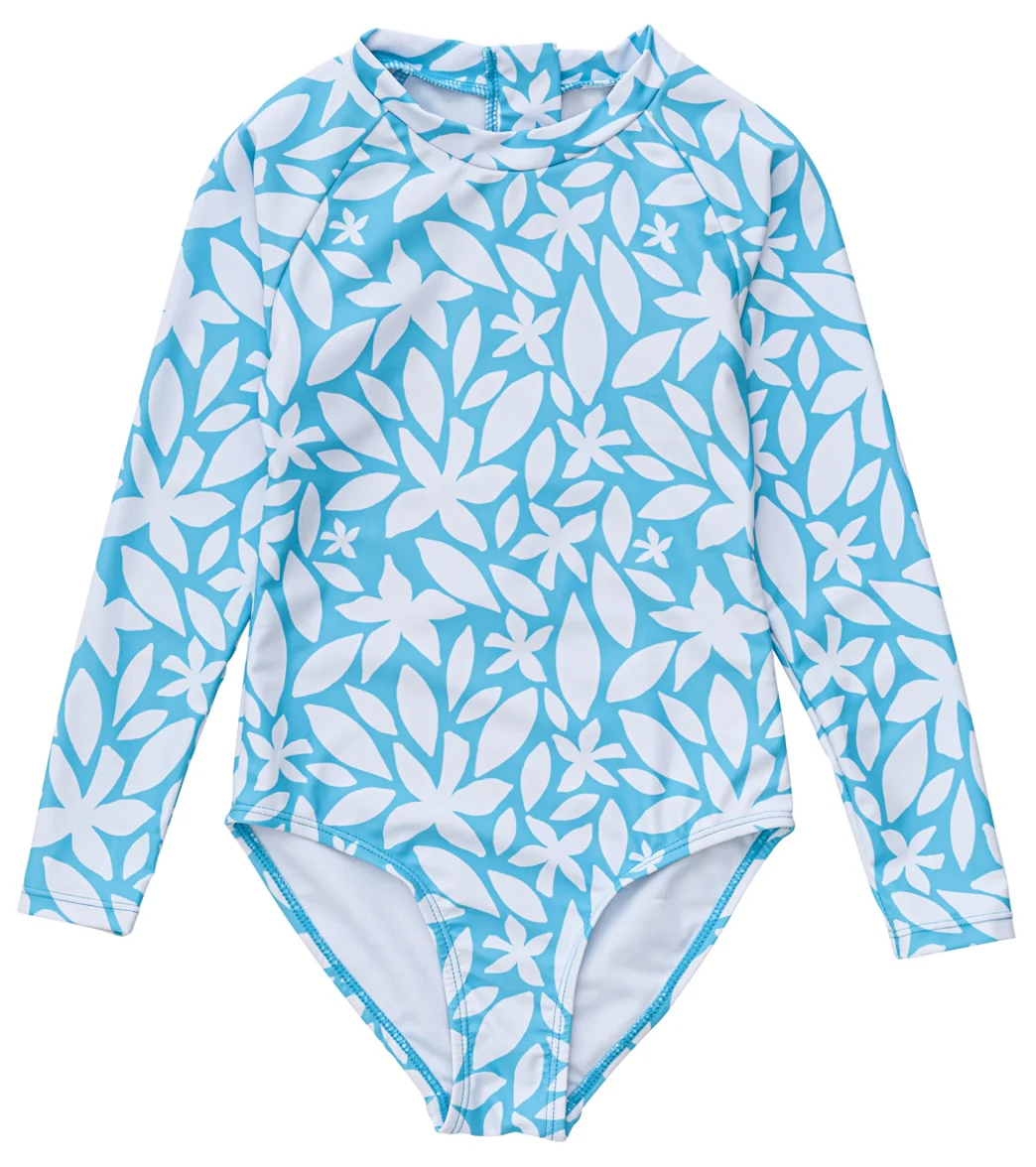 Snapper Rock Girls' Aqua Bloom Sustainable LS Surf Suit (Baby, Toddler, Little Kid, Big Kid) - Image 7