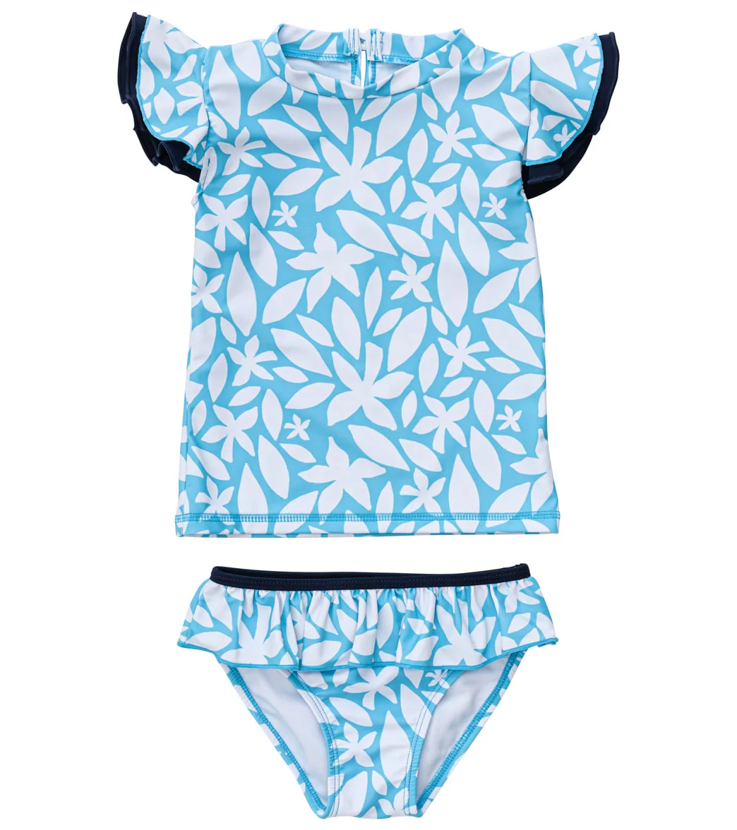 Snapper Rock Girls' Aqua Bloom Sustainable SS Ruffle Set (Baby, Toddler, Little Kid) - Image 8