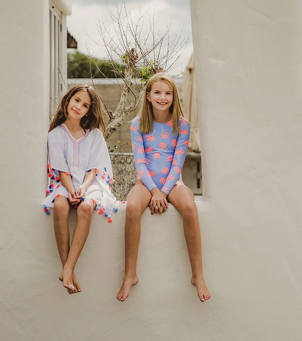 Snapper Rock Girls' Beach Bloom Long Sleeve One Piece Swimsuit (Toddler, Little Kid, Big Kid) - Image 3