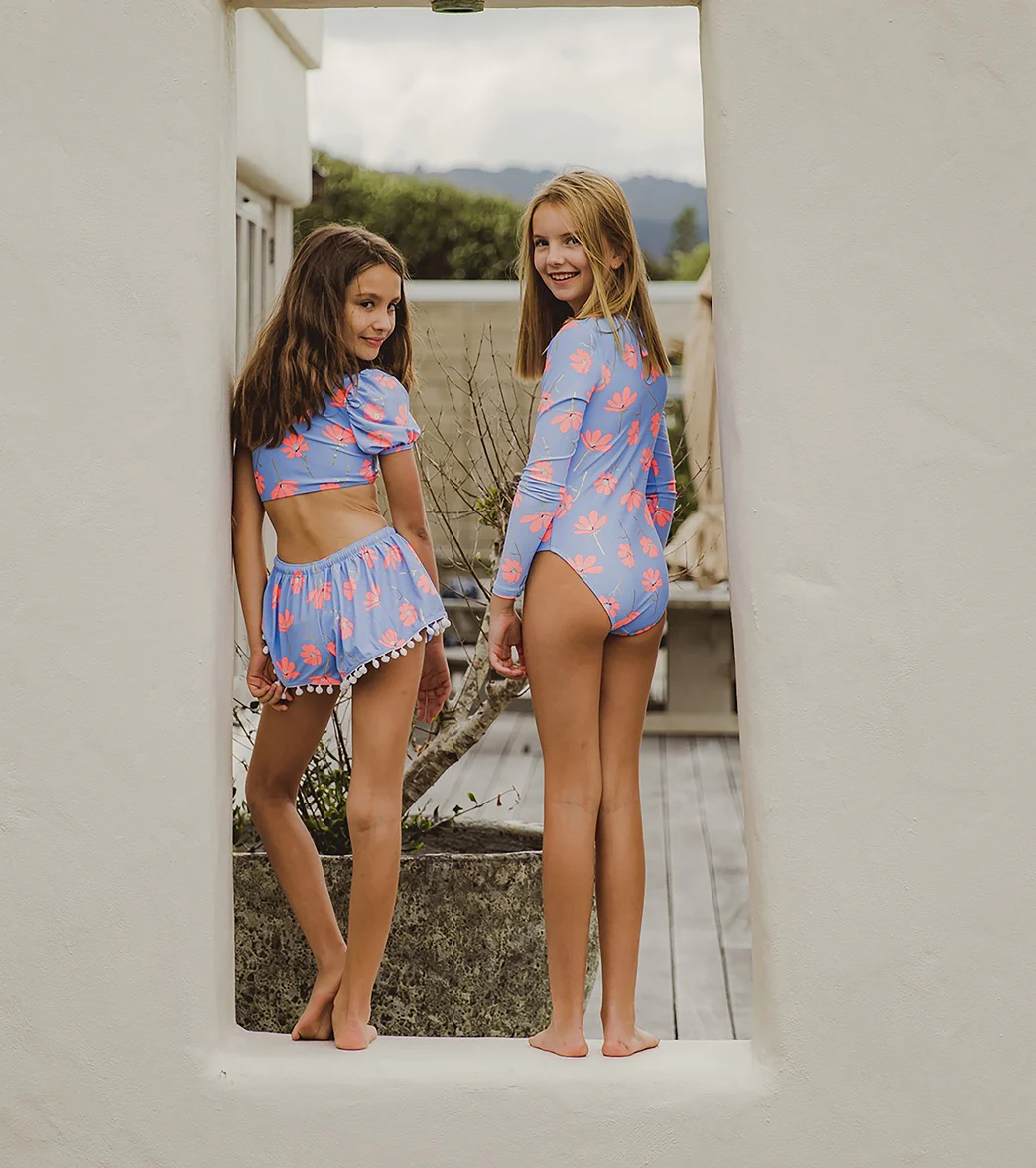 Snapper Rock Girls' Beach Bloom Long Sleeve One Piece Swimsuit (Toddler, Little Kid, Big Kid) - Image 4