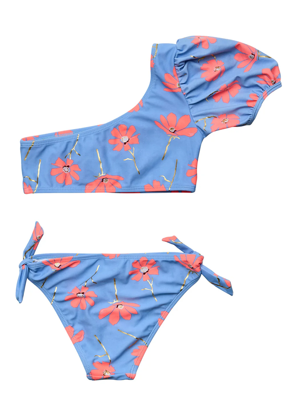 Snapper Rock Girls' Beach Bloom One Shoulder Two Piece Bikini Set (Big Kid) - Image 2