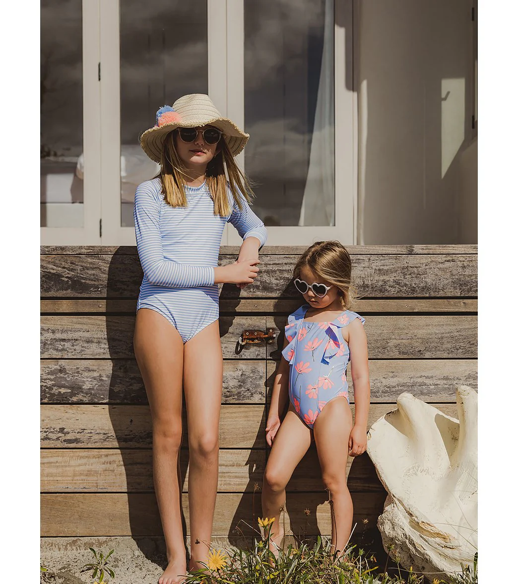Snapper Rock Girls' Beach Bloom Ruffle Shoulder One Piece Swimsuit (Baby, Toddler, Little Kid) - Image 5