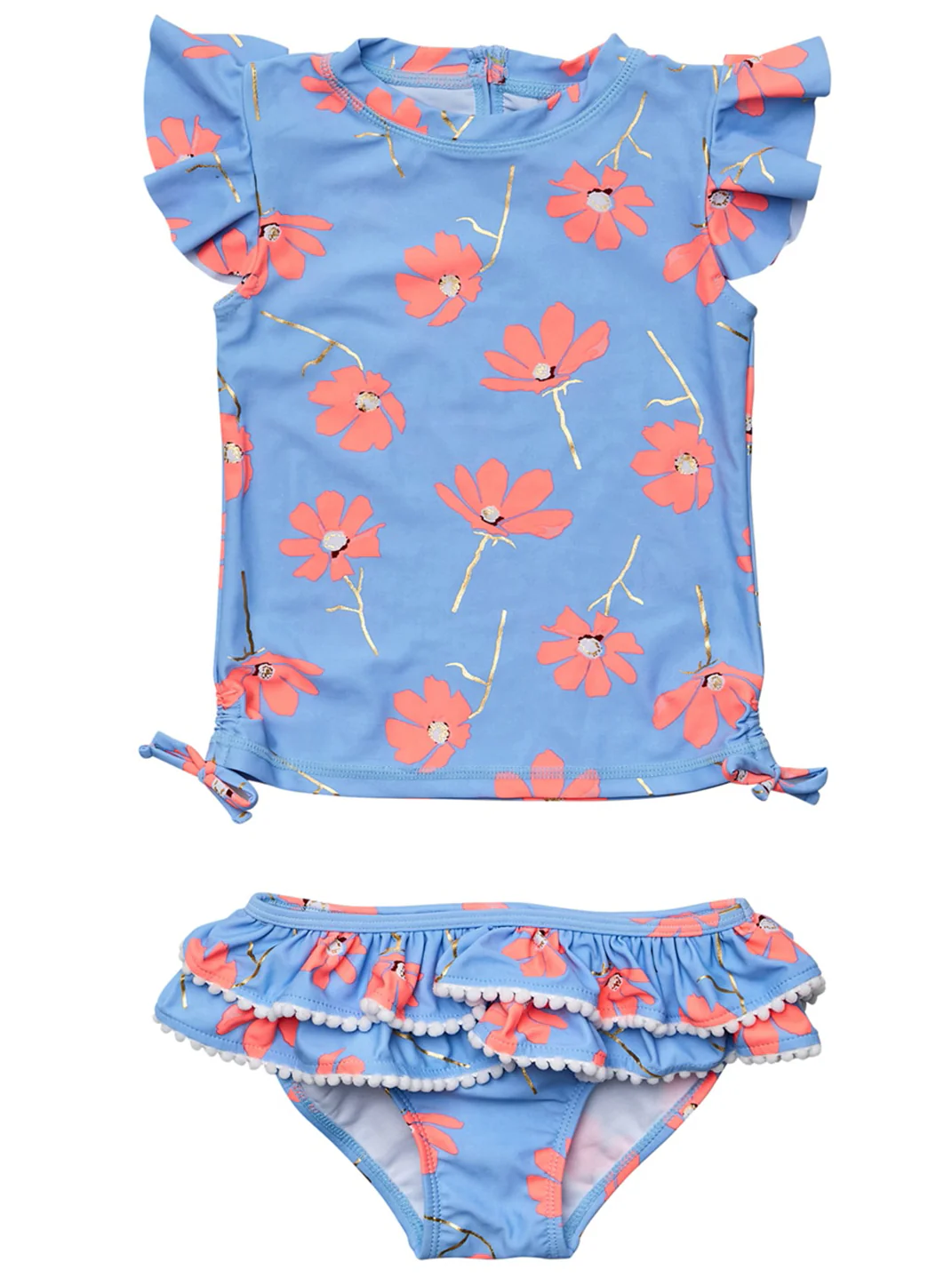 Snapper Rock Girls' Beach Bloom Short Sleeve Two Piece Rash Guard Set (Baby, Toddler, Little Kid) - Image 6