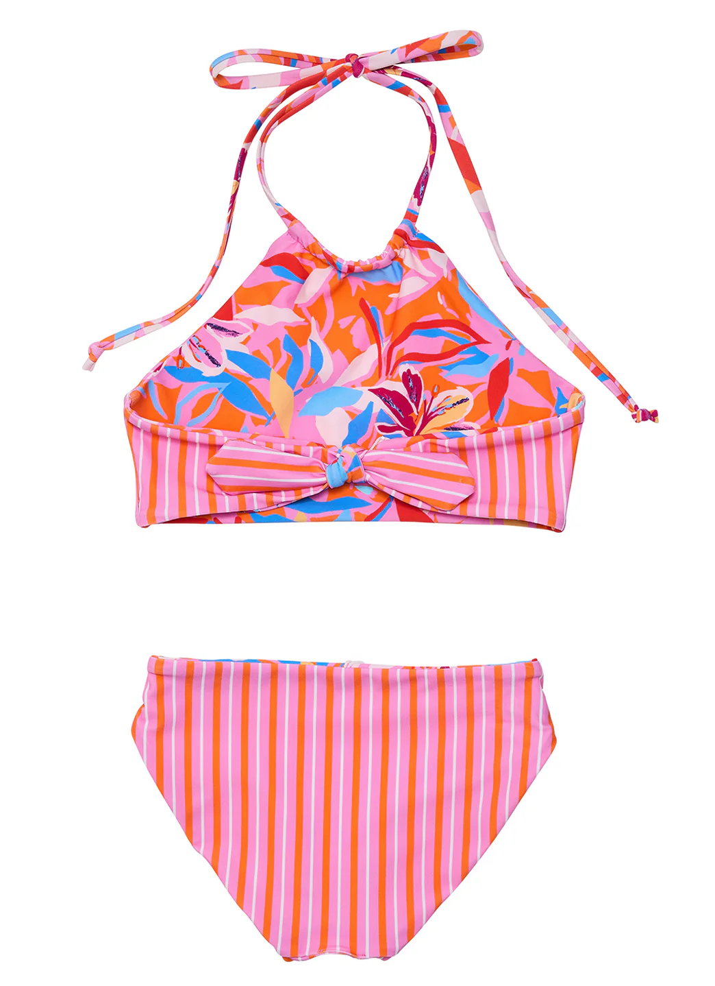 Snapper Rock Girls' Blooming Sunset Reversible Halter Two Piece Bikini Set (Little Kid, Big Kid) - Image 8