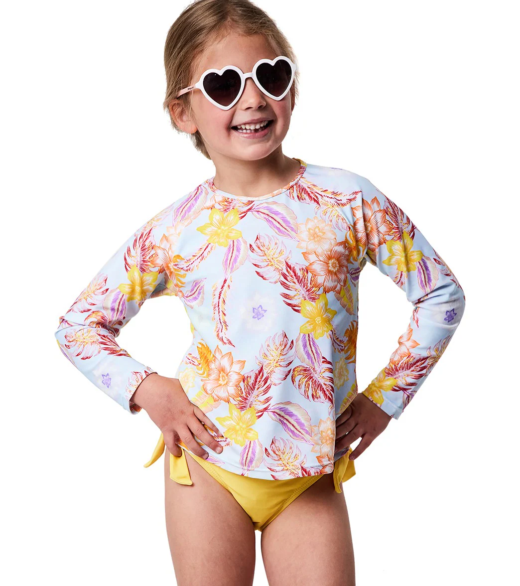 Snapper Rock Girls' Boho Tropical Sustainable Long Sleeve Rashguard (Big Kid) - Image 3