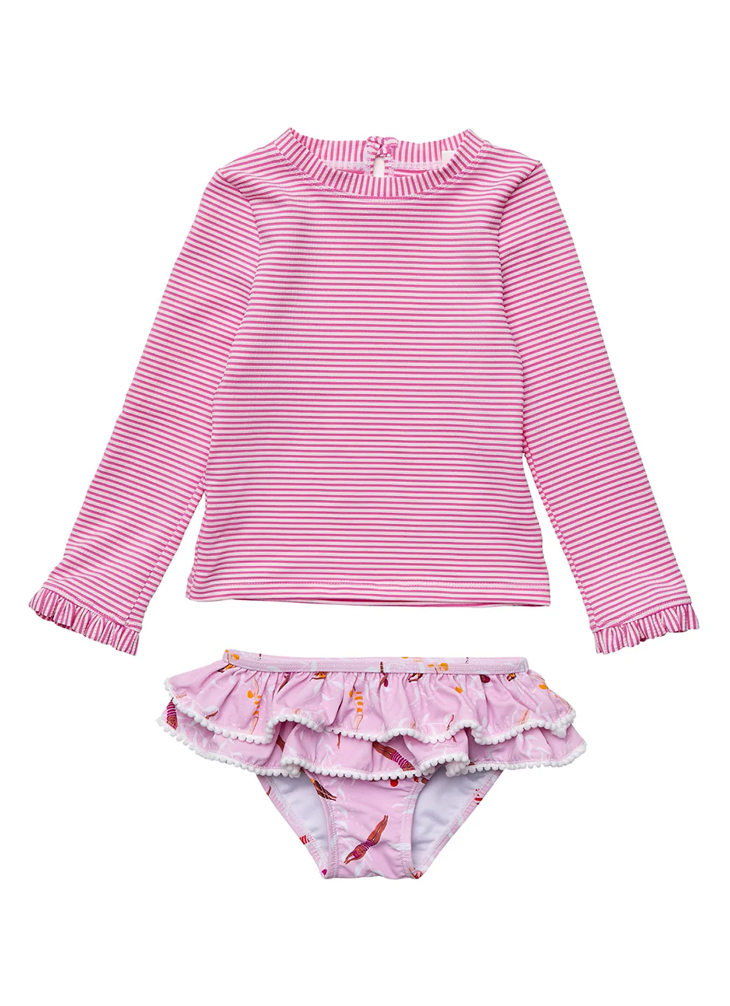 Snapper Rock Girls' Diving Diva Long Sleeve Two Piece Rashguard Set (Baby, Toddler, Little Kid) - Image 9