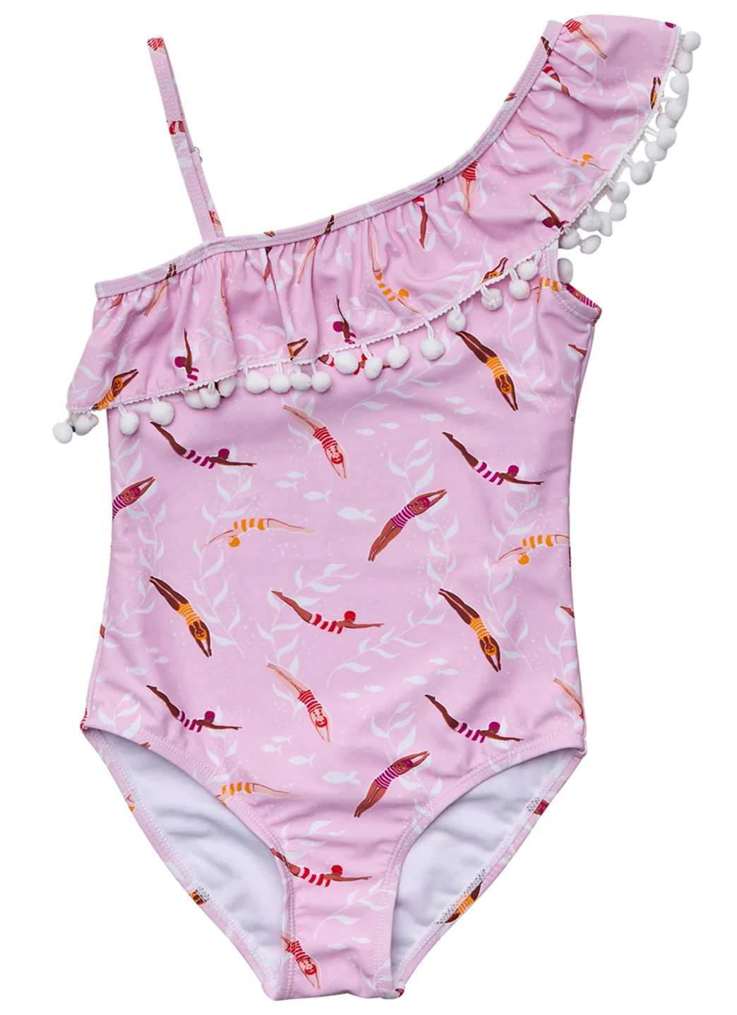 Snapper Rock Girls' Diving Diva One Shoulder Frill One Piece Swimsuit (Toddler, Little Kid, Big Kid) - Image 3