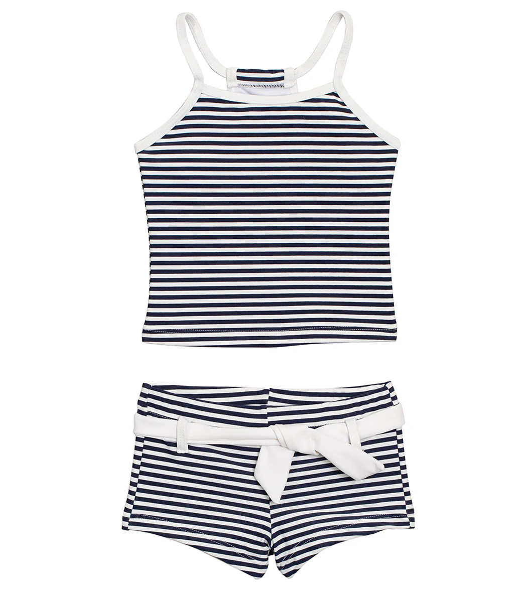 Snapper Rock Girls' Nautical Stripe Classic Two Piece Tankini Set (Toddler, Little Kid, Big Kid)