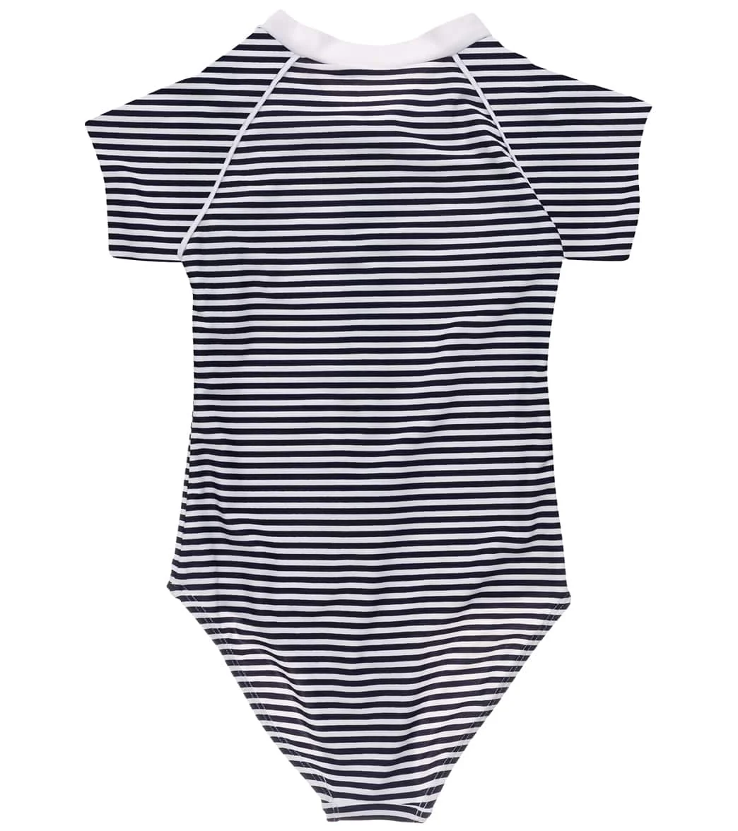 Snapper Rock Girls' Nautical Stripe Short Sleeve One Piece Surf Suit (Toddler, Little Kid, Big Kid) - Image 3