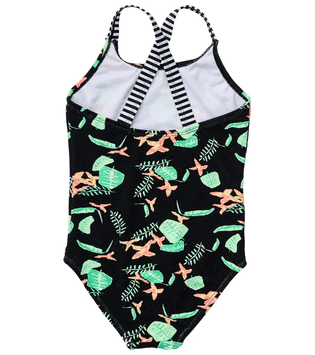 Snapper Rock Girls' Neon Rainforest Sustainable X Back Swimsuit (Little Kid, Big Kid) - Image 2