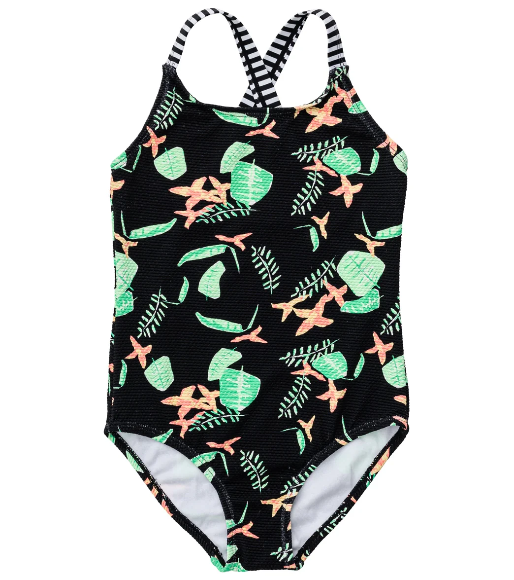 Snapper Rock Girls' Neon Rainforest Sustainable X Back Swimsuit (Little Kid, Big Kid) - Image 9