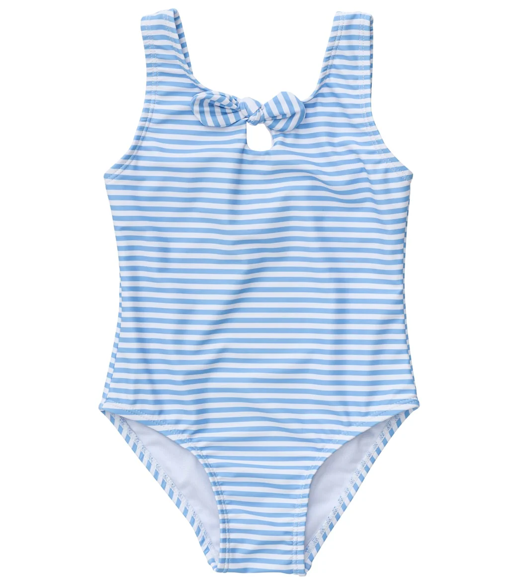 Snapper Rock Girls' Powder Blue Sustainable Stripe Bow Swimsuit (Baby, Toddler) - Image 11