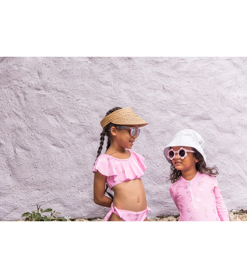 Snapper Rock Girls' Seahorse Sparkle Shoulder Flounce Bikini Set (Toddler, Little Kid, Big Kid) - Image 4