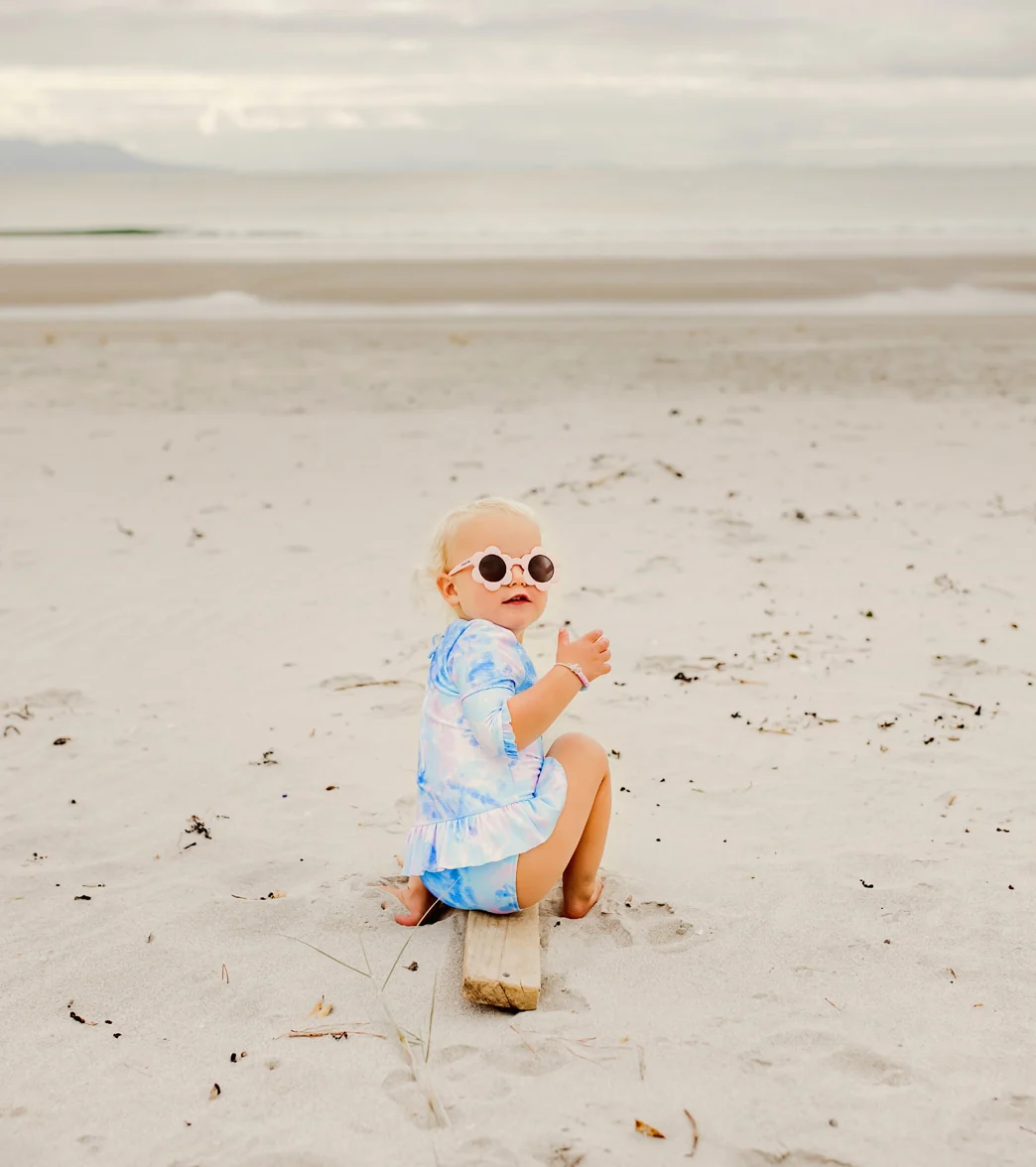 Snapper Rock Girls' Sky Dye 3/4 Sleeve Surf Suit (Baby, Toddler) - Image 3