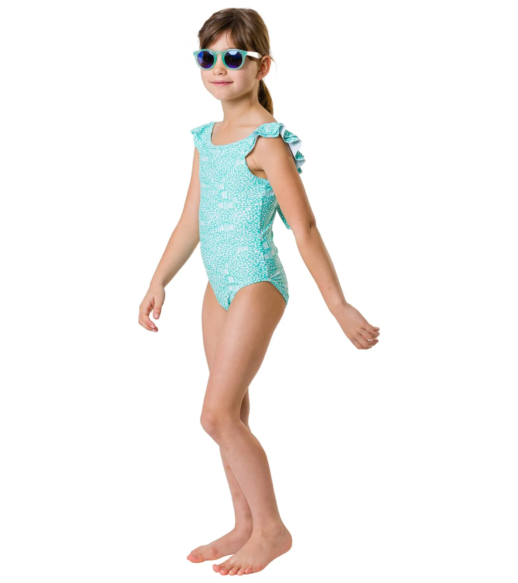Snapper Rock Girls' Spearmint Spot Flutter Swimsuit (Toddler, Little Kid, Big Kid) - Image 4