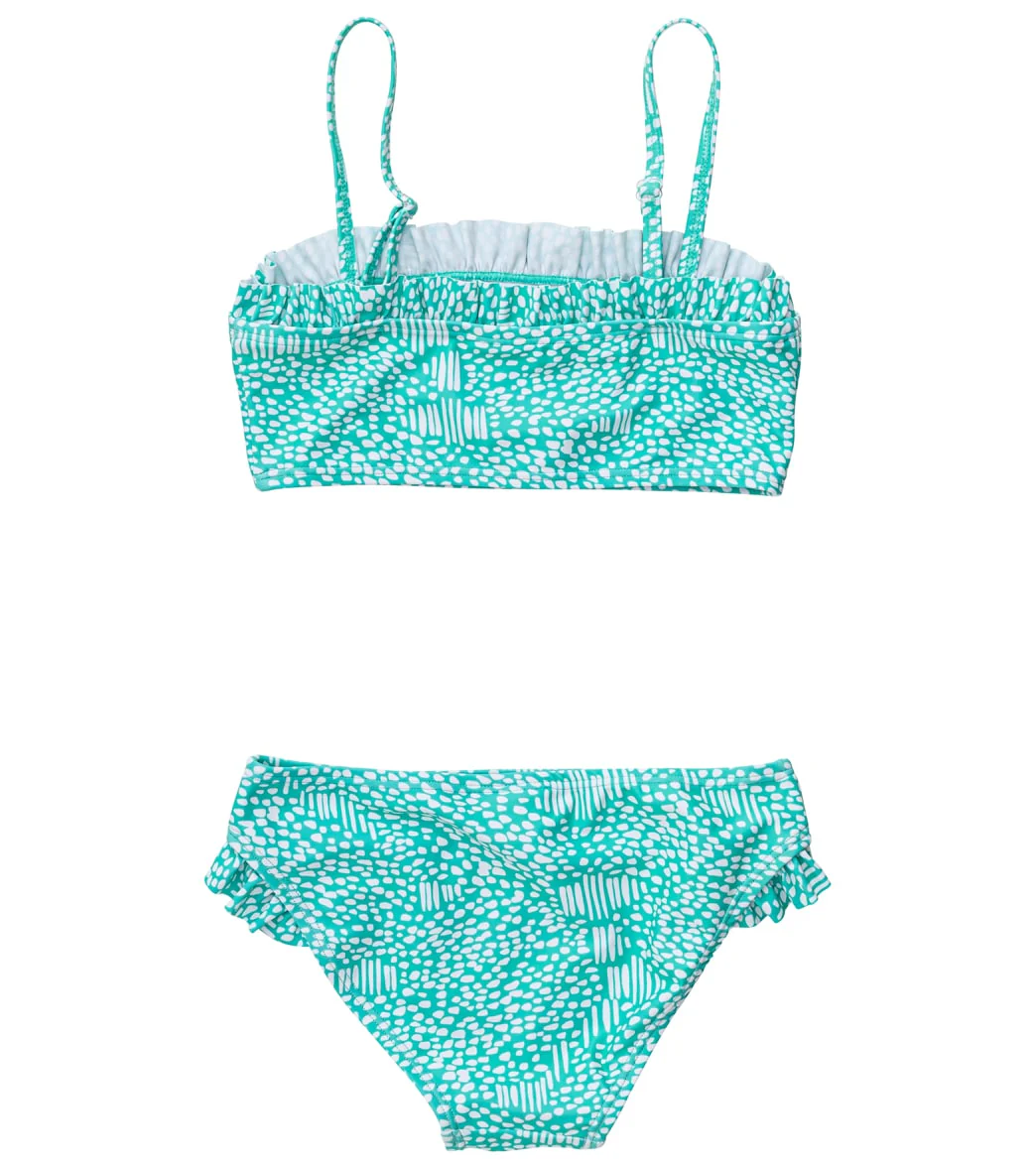 Snapper Rock Girls' Spearmint Spot Frilled Bandeau Bikini Set (Toddler, Little Kid, Big Kid) - Image 2