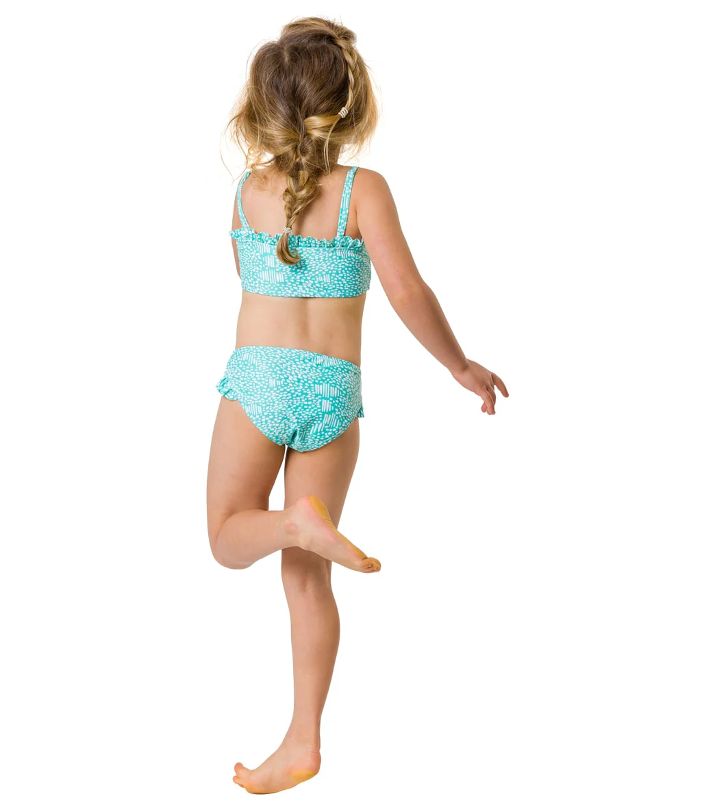 Snapper Rock Girls' Spearmint Spot Frilled Bandeau Bikini Set (Toddler, Little Kid, Big Kid) - Image 8