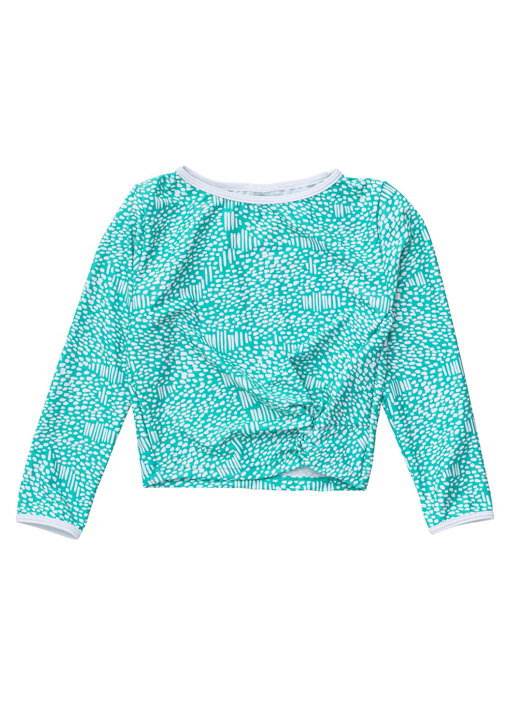 Snapper Rock Girls' Spearmint Spot LS Wrap Crop Bikini Top (Little Kid, Big Kid)