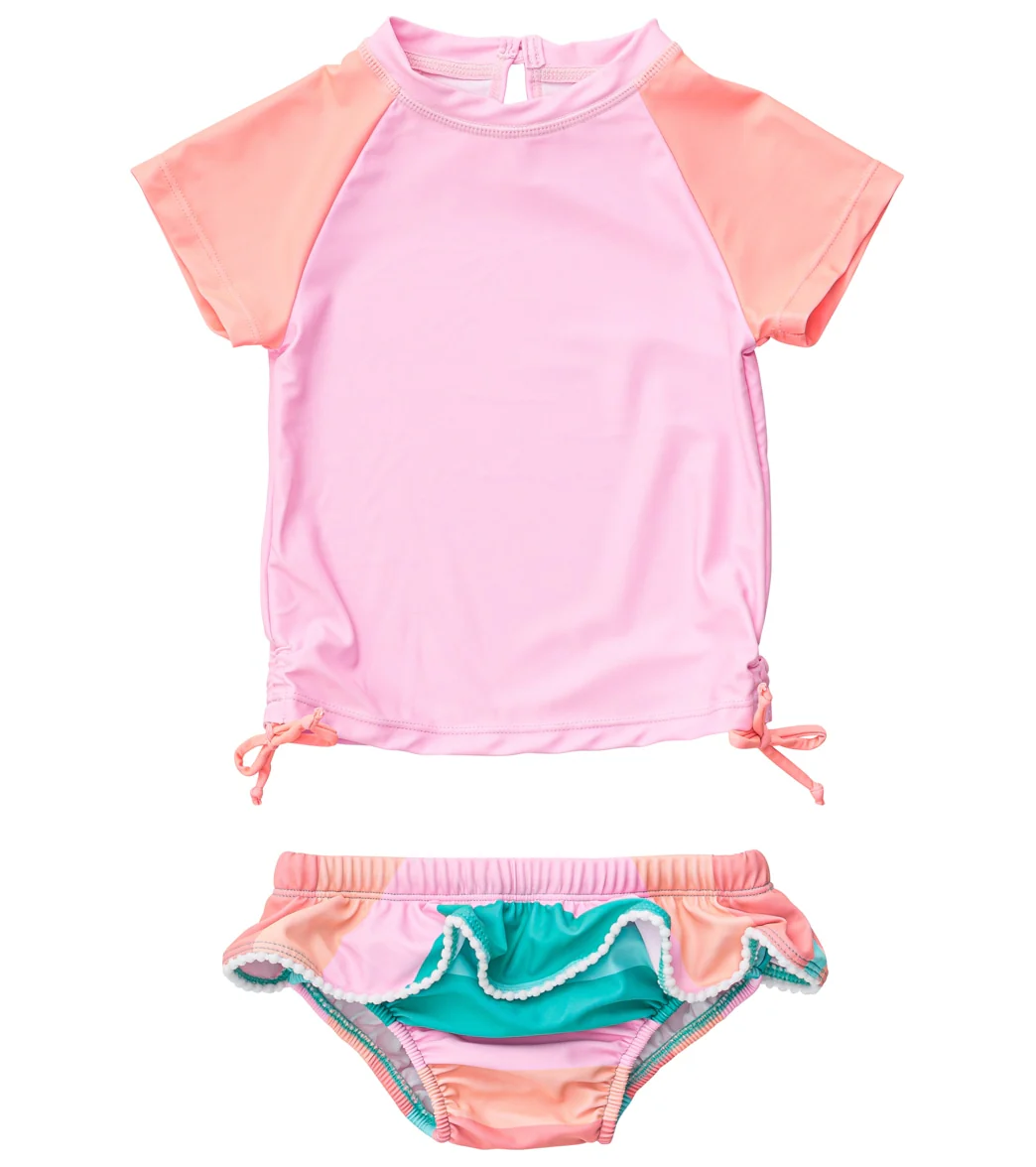 Snapper Rock Girls' Sunset Stripe SS Ruffle Set (Baby, Toddler, Little Kid) - Image 6