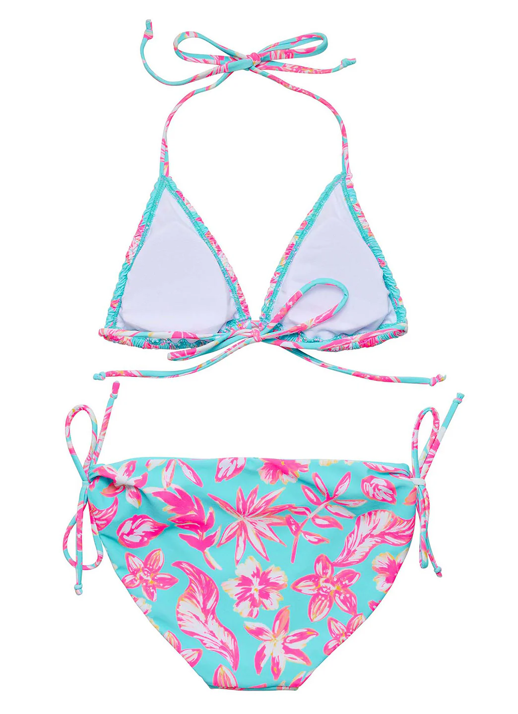 Snapper Rock Girls' Tropical Glow Sustainable Triangle Two Piece Bikini Set (Big Kid) - Image 3