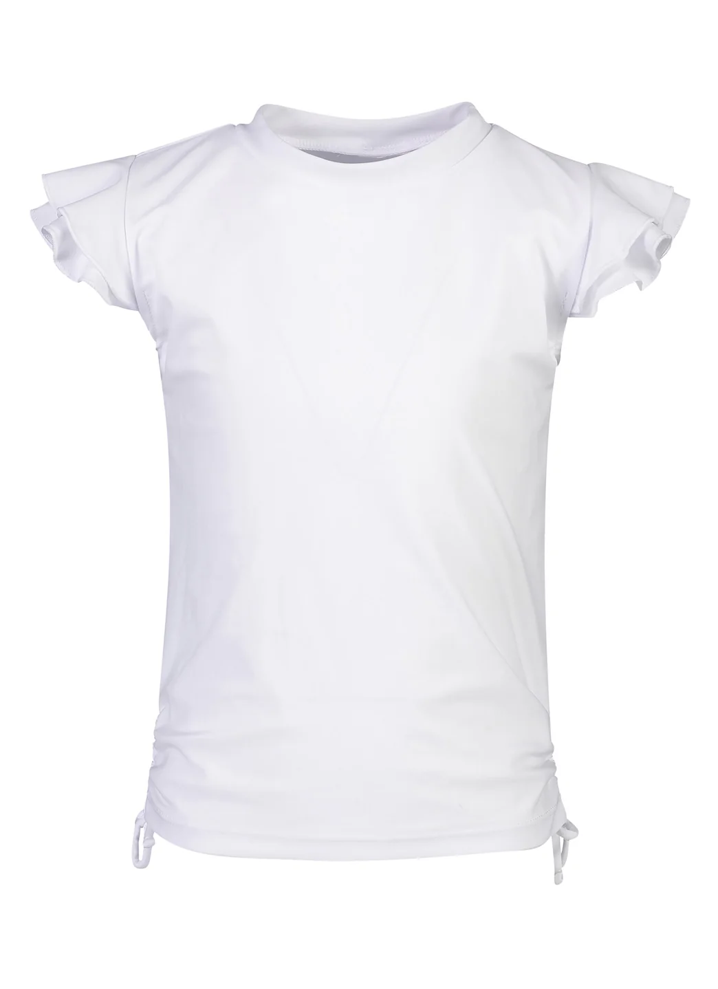 Snapper Rock Girls' White Flutter Short Sleeve Rash Guard (Baby, Toddler, Little Kid, Big Kid) - Image 5
