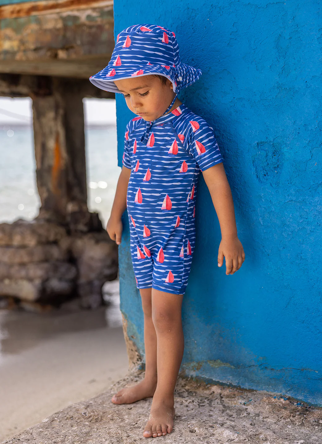 Snapper Rock Kids' Sailboat Rock Reversible Bucket Hat - Image 2
