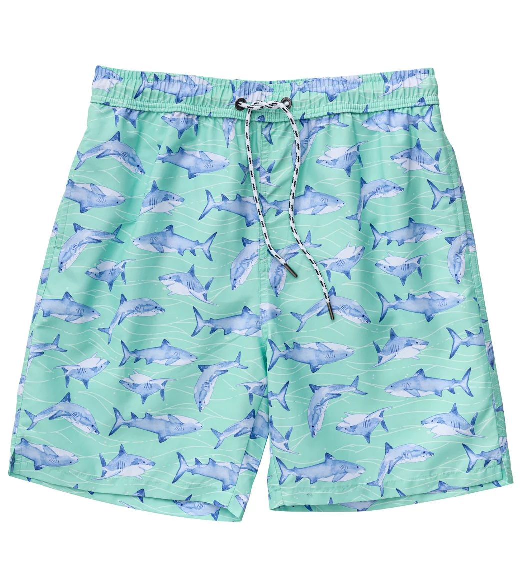 Snapper Rock Men's Minty Shark Swim Trunks - Image 5