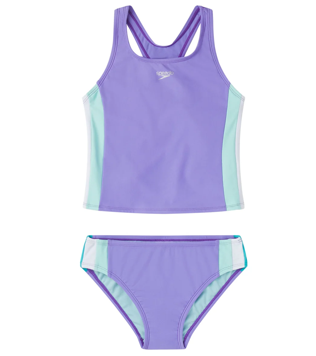 Speedo Girls' Colorblock Two Piece Tankini Set (Big Kid) - Image 4