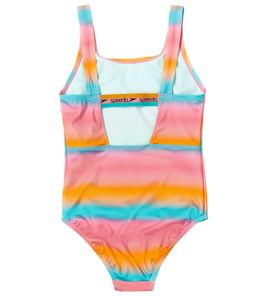 Speedo Girls' Elastic Back One Piece Swimsuit (Big Kid) - Image 2