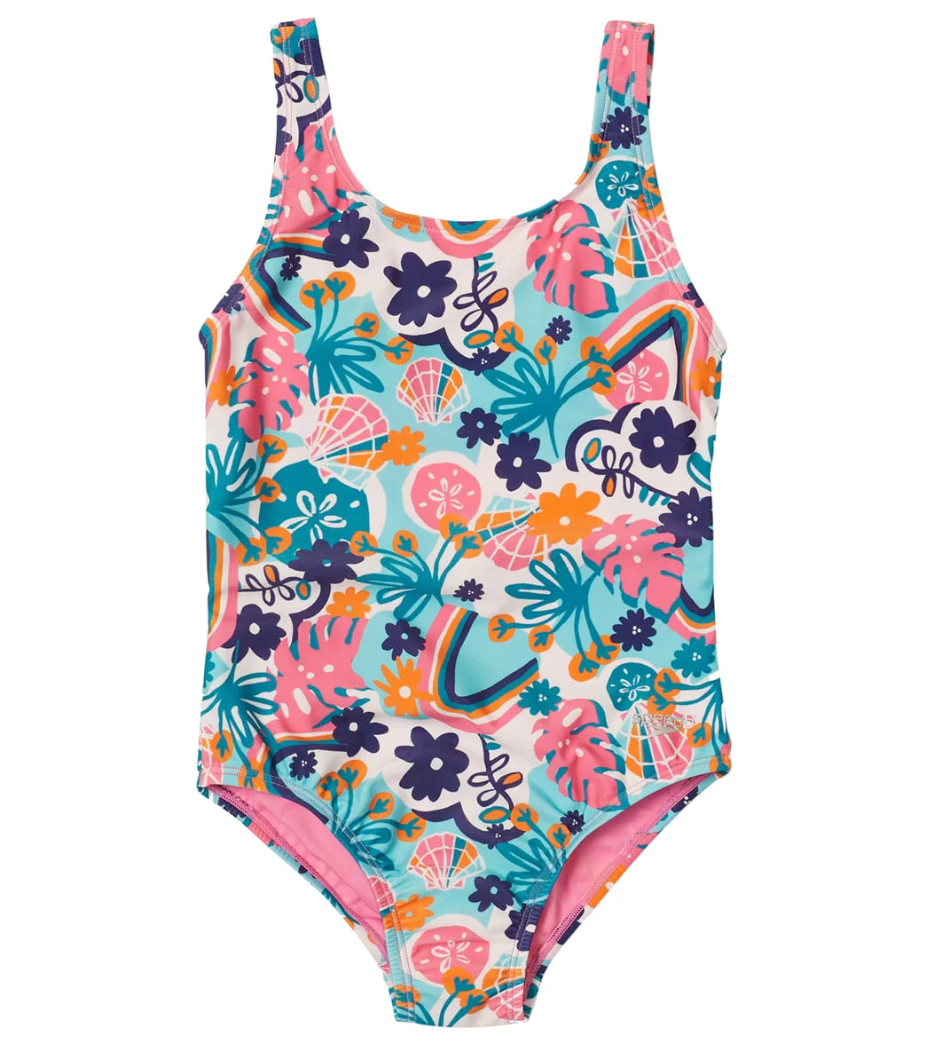 Speedo Girls' Elastic Back One Piece Swimsuit (Big Kid) - Image 5