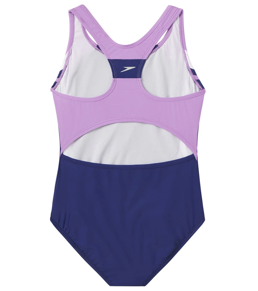 Speedo Girls' Infinity Splice One Piece Swimsuit (Little Kid, Big Kid) - Image 10