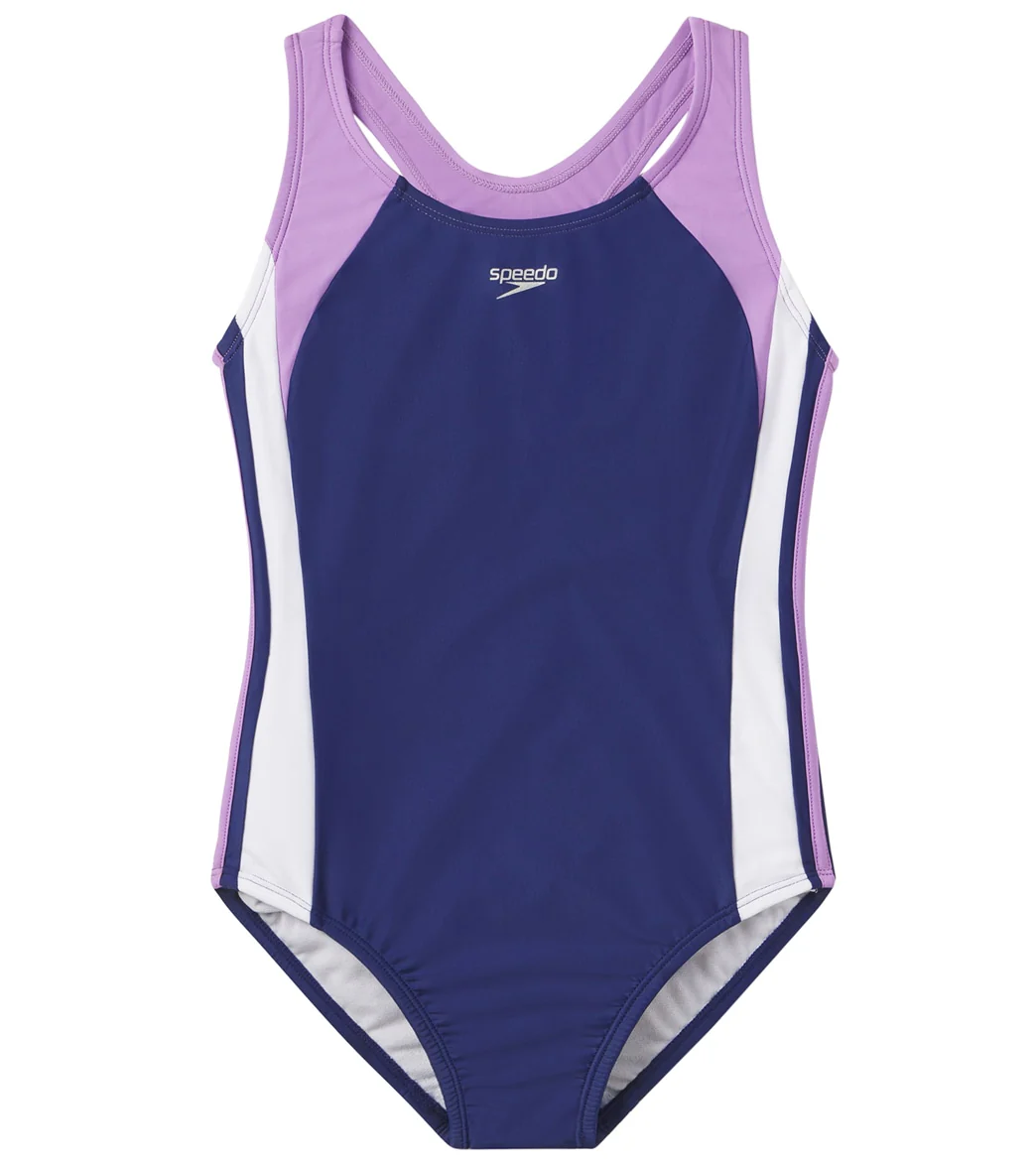 Speedo Girls' Infinity Splice One Piece Swimsuit (Little Kid, Big Kid) - Image 8
