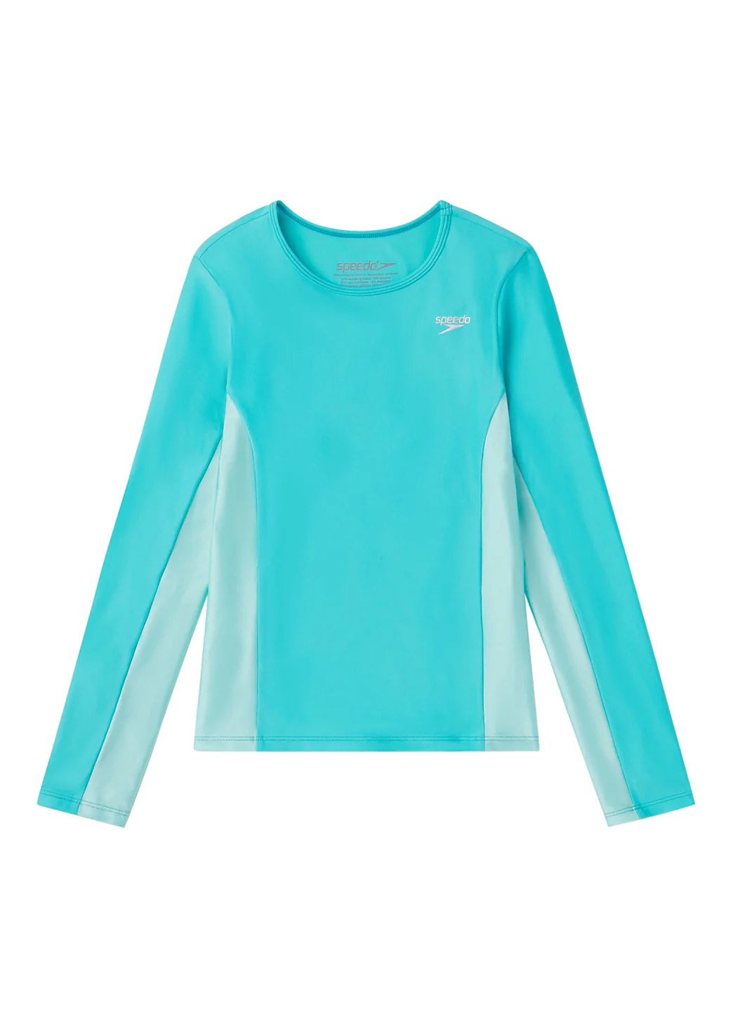 Speedo Girls' Long Sleeve Printed Splice Rash Guard (Little Kid, Big Kid) - Image 2