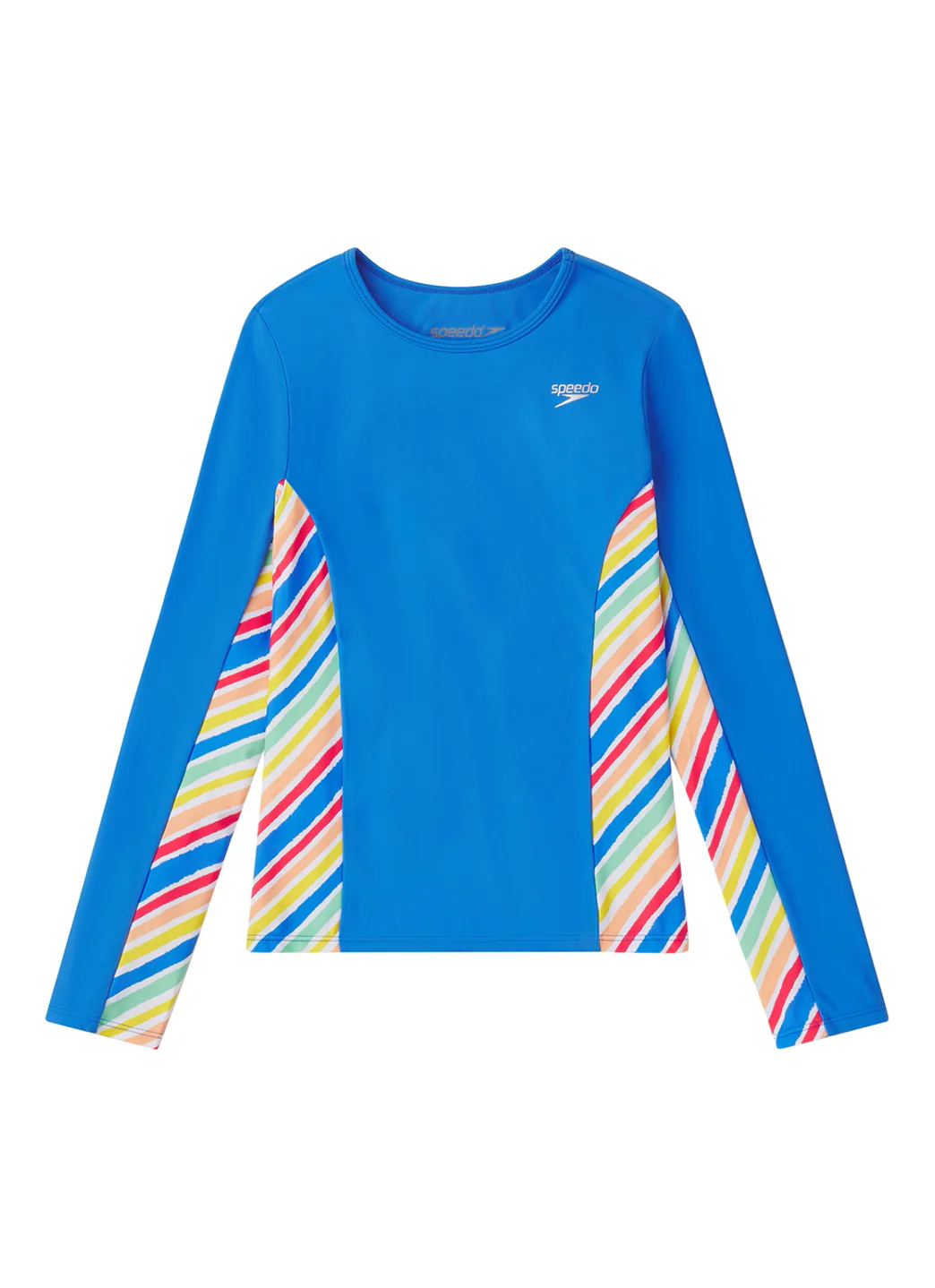 Speedo Girls' Long Sleeve Printed Splice Rash Guard (Little Kid, Big Kid) - Image 9